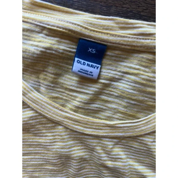 Old Navy Casual T-Shirt Dress Striped Yellow Comfy Everyday XS - Picture 2 of 3